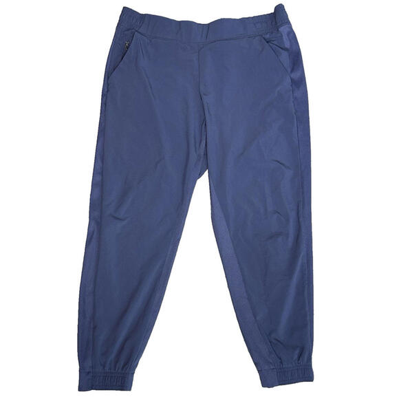 Athleta Brooklyn Jogger Womens 14 Petite Blue Ankle High Rise Athleisure Comfort - Picture 1 of 9